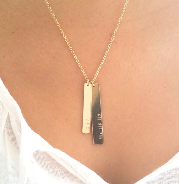Double bar name sale necklace