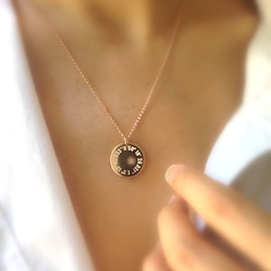 Rose Gold Filled Coordinate Necklace: Personalized Latitude Longitude Pendant