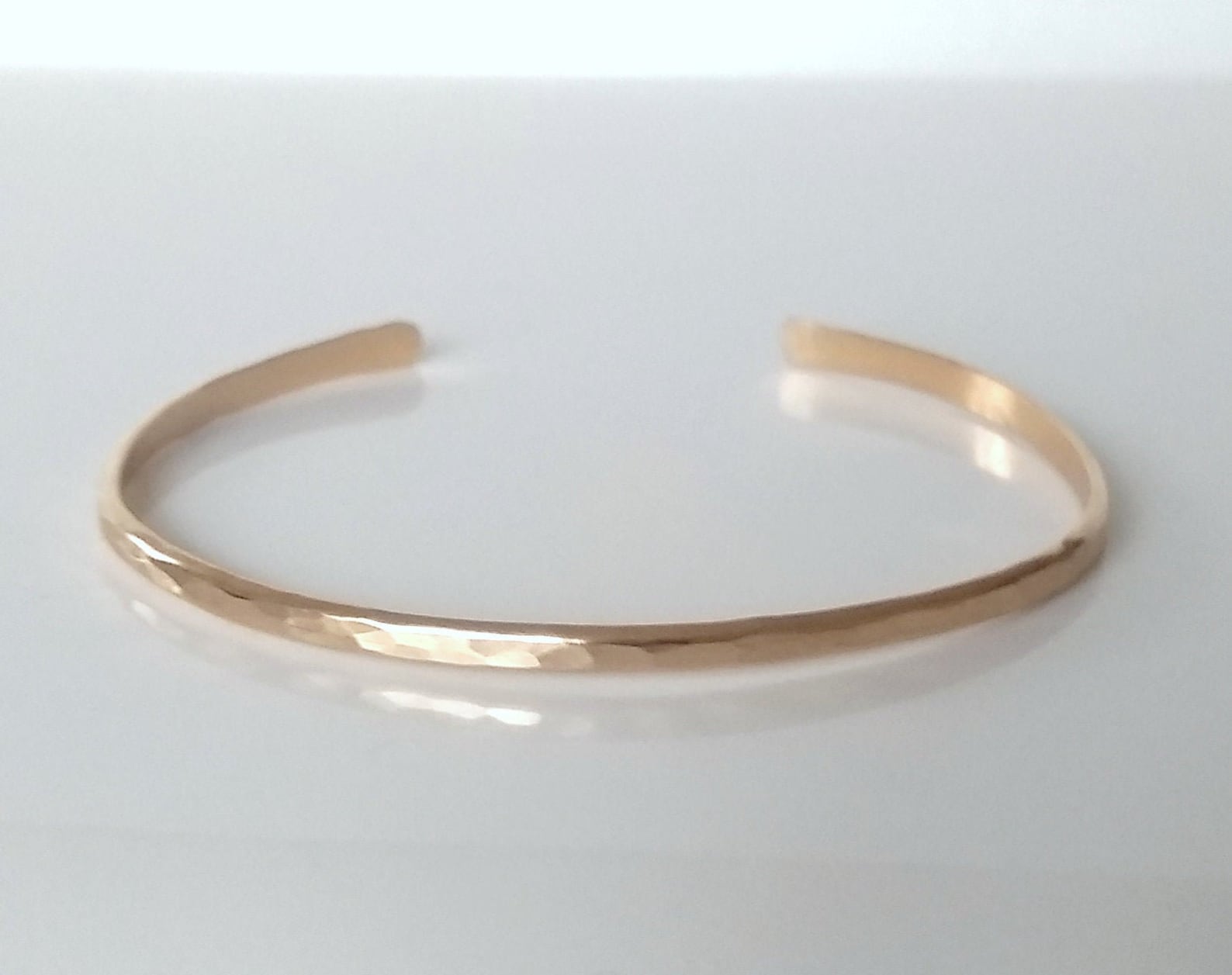 Hammered Gold Cuff Bracelet Thin Gold Cuff Skinny Gold Etsy