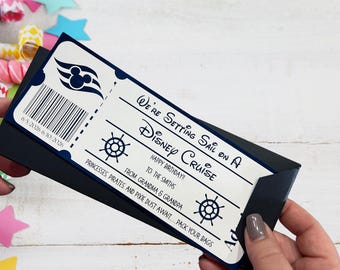 Surprise Vacation Cruise Reveal Ticket | Custom Foil Travel Gift | Personalized Trip Announcement | Destination Reveal Card