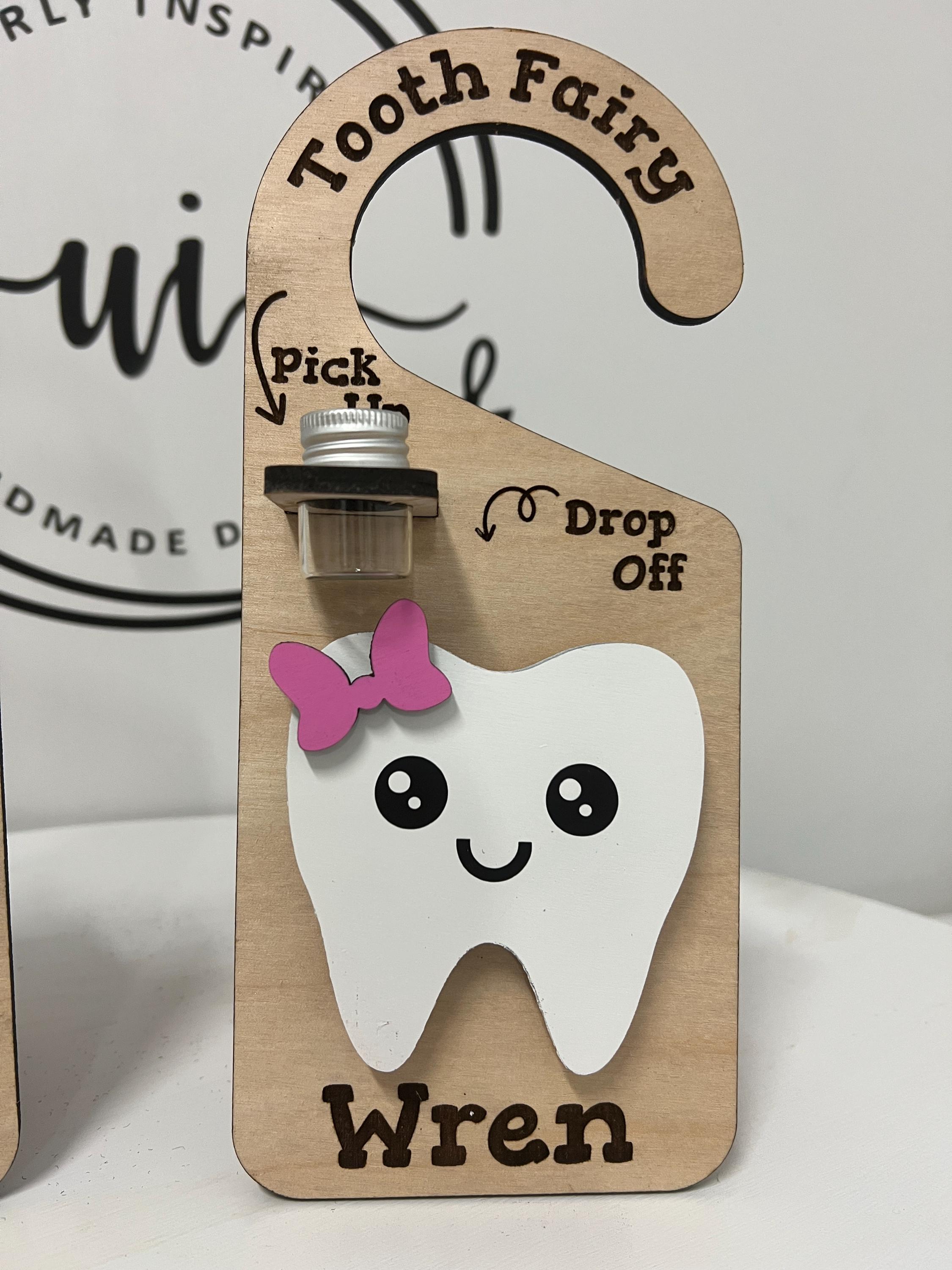 Personalized Tooth Fairy Door Hanger: Birch Wood Keepsake With Jar - Etsy