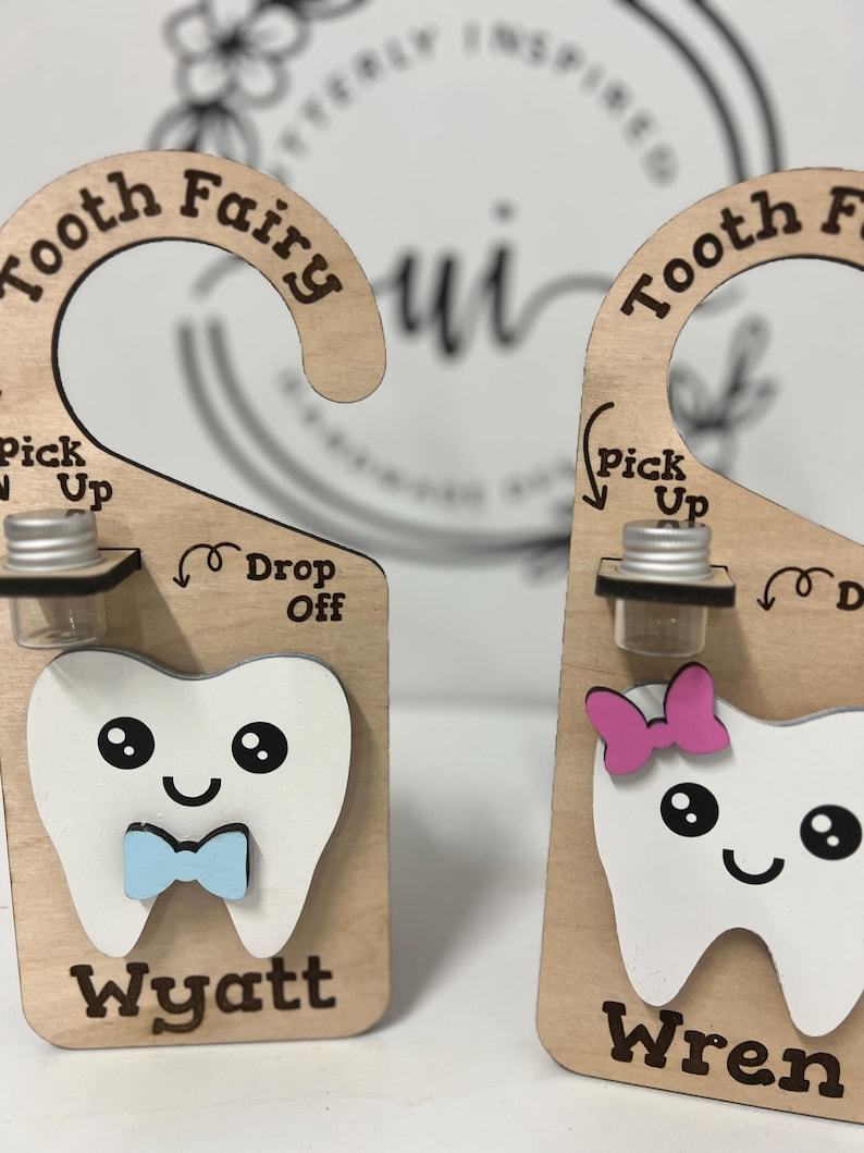 Personalized Tooth Fairy Door Hanger: Birch Wood Keepsake With Jar - Etsy