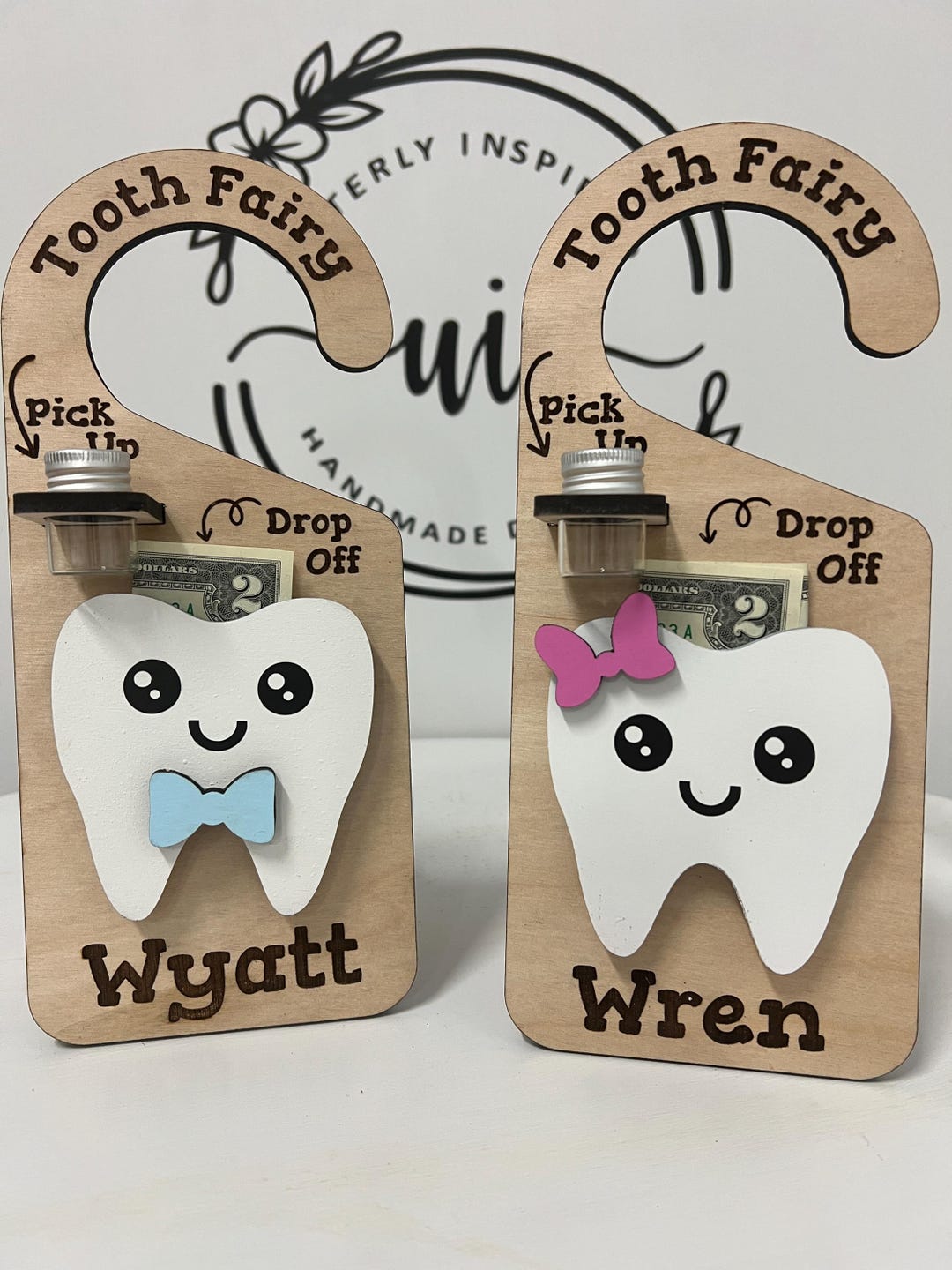 Personalized Tooth Fairy Door Hanger: Birch Wood Keepsake With Jar - Etsy