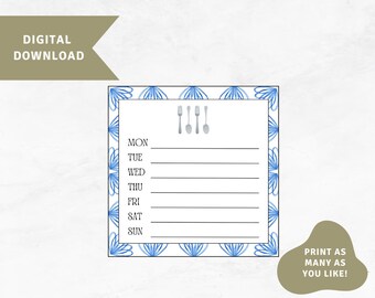 Weekly Menu Cards