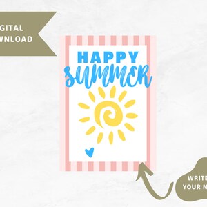 Happy Summer Gift Tag, Teacher Appreciation Gift Tag, Summer Gift Tag, End of School Gift Tag