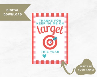 Thanks for Keeping me on Target Gift Tag, Teacher Appreciation Gift Tag, Target Gift Tag, End of School Gift Tag