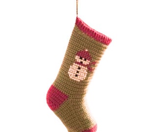 Snowman Christmas Stocking Crochet Pattern