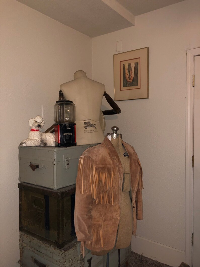 Tan Suede Fringe Jacket Size small.