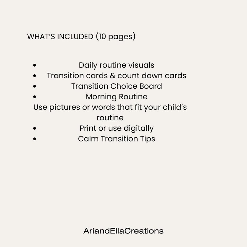 Daily Routine & Transitions Pack for Kids | Visual Schedule Cards ...