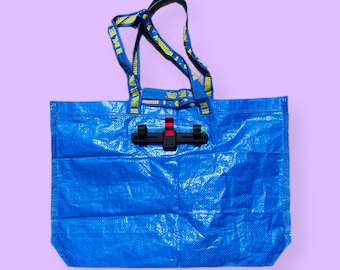 Bicycle Pannier Upcycled Ikea tote bag