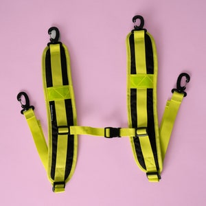 Neon black Retro bicycle pannier / tote bag / detachable backpack straps zdjęcie 9