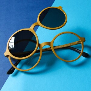 Yellow Ultralight reader glasses with magnetic sun shades 1.5 image 4