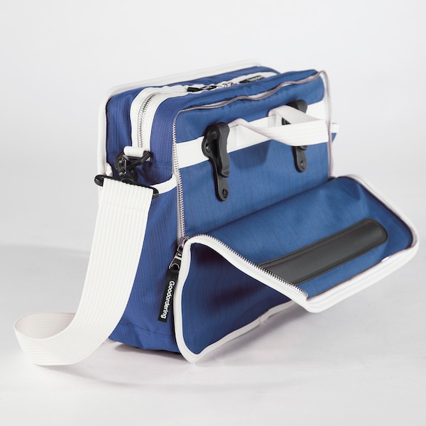 Retro Bicycle messenger bag pannier blue