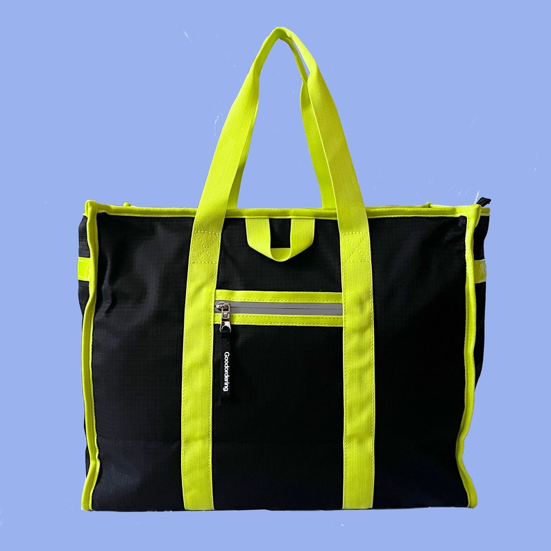 Neon black Retro bicycle pannier / tote bag / detachable backpack straps zdjęcie 5
