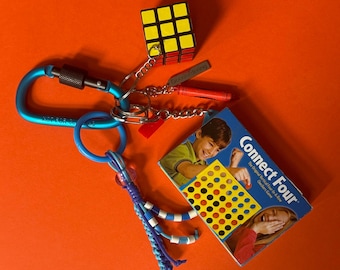 Juego de mesa con dije para bolso, llavero Conecta Cuatro 2000, decoración para bolso