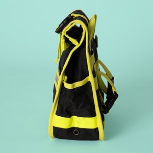 Black & Neon yellow Retro bicycle rolltop handlebar bag / shoulder bag / small bag Goodordering image 4