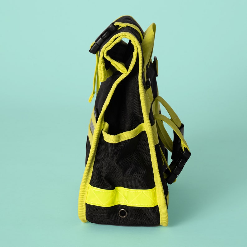 Black & Neon yellow Retro bicycle rolltop handlebar bag / shoulder bag / small bag Goodordering image 4