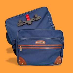 Upcycled vintage travel messenger bag pannier / bicycle bag shoulder bag bike bag Goodordering eco sustainable bag blue