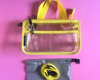 Stadium bag transparent bag organiser clear pvc concert cross body jelly bag pencil case make-up bag