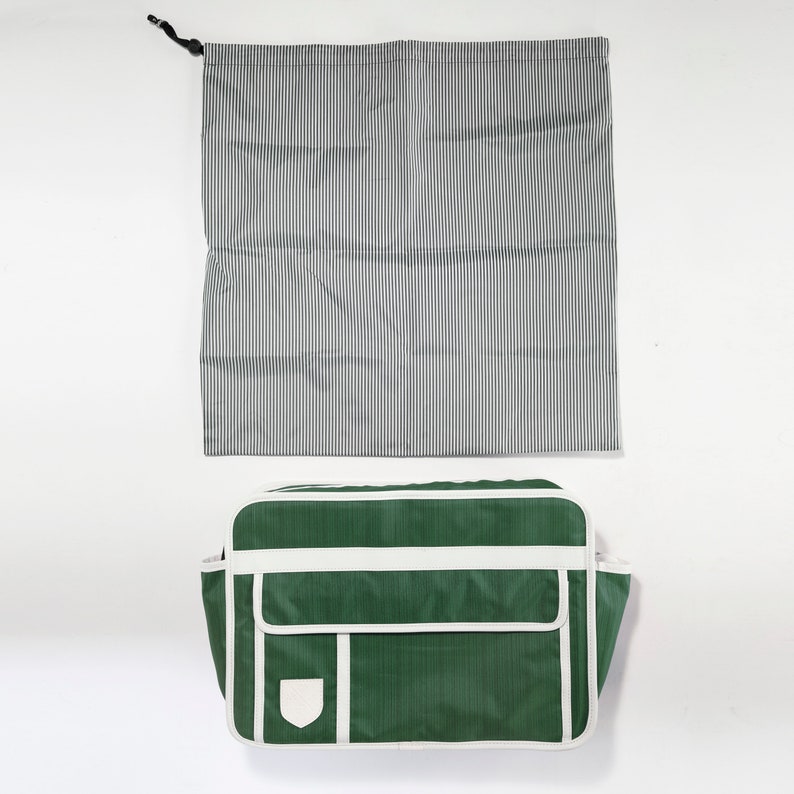 Retro Messenger bicycle bag & Pannier Green image 5