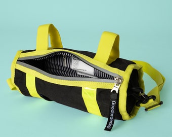 Fahrrad-Satteltasche mit Neongelb - recycelte Wasserflaschen