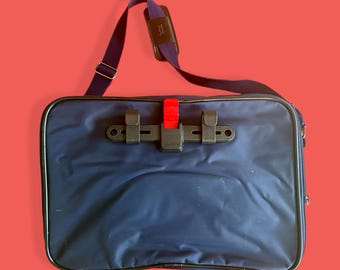 Alforja tipo bandolera reciclada – Bolso de hombro retro para bicicleta, color azul marino, American Tourister