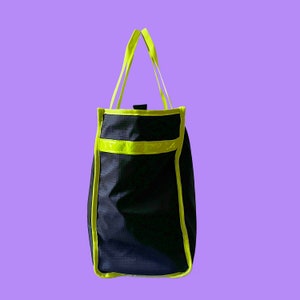 Neon black Retro bicycle pannier / tote bag / detachable backpack straps zdjęcie 7