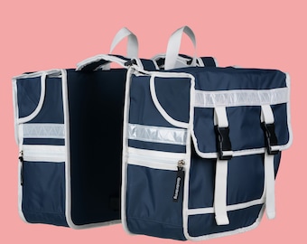 Double pannier bike bag waterproof cycling retro bicycle luggage