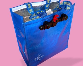 Bolsa para bicicleta IKEA reciclada, bolsa de compras isotérmica para ciclismo, bolsa reciclada para portaequipajes de bicicleta, bolsa de compras ecológica
