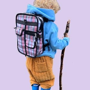 Tartan mini rucksack laptop backpack kids scooter backpack