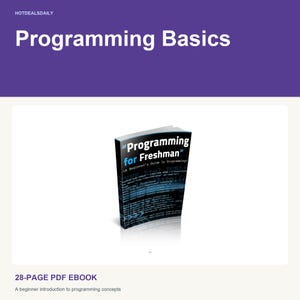 Programación para estudiantes de primer año: Guía de conceptos básicos de programación, libro electrónico en PDF de 28 páginas.