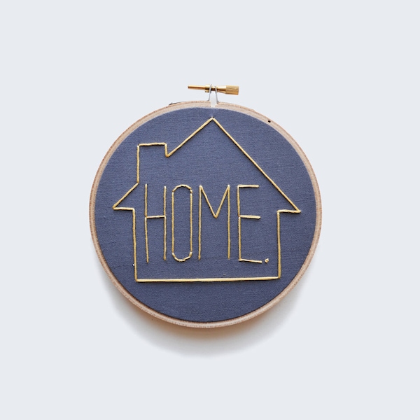 HOME  - Gray and Yellow 5" Embroidery Hoop