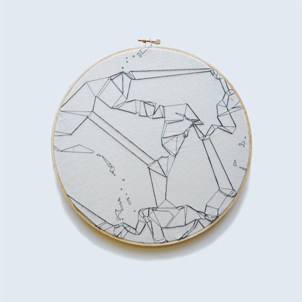 Archipelago  - 9" Embroidery Hoop - Abstract Geometric Pattern