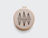 Geometric Embroidery in Black - 5" Embroidery Hoop