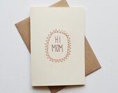 Minimalist Mother's Day Card - Hand Stitched Card with Envelope