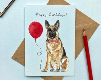 German Shepherd Dog Birthday Greetings Card