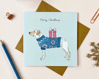 Festive Yellow Labrador Christmas Card