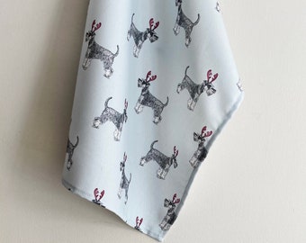 Schnauzer Dog Christmas Tea Towel