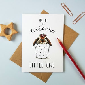 Welcome Little One New Baby Girl Greetings Card image 1