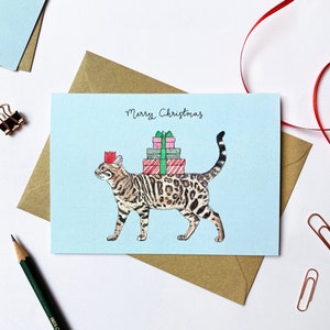 Carte de Noël chat du Bengale