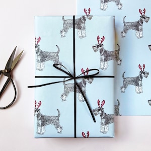 Festive Miniature Schnauzer Christmas Wrapping Paper