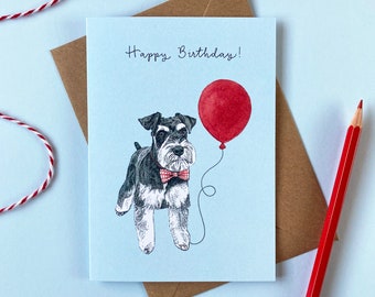 Schnauzer Dog Birthday Greetings Card