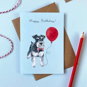 Schnauzer Dog Birthday Greetings Card