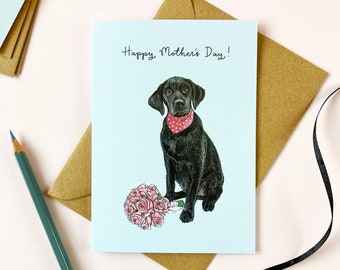 Black Labrador Mother's Day Card