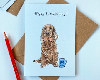 Golden Cocker Spaniel Father's Day Card | Card for Dog Dad