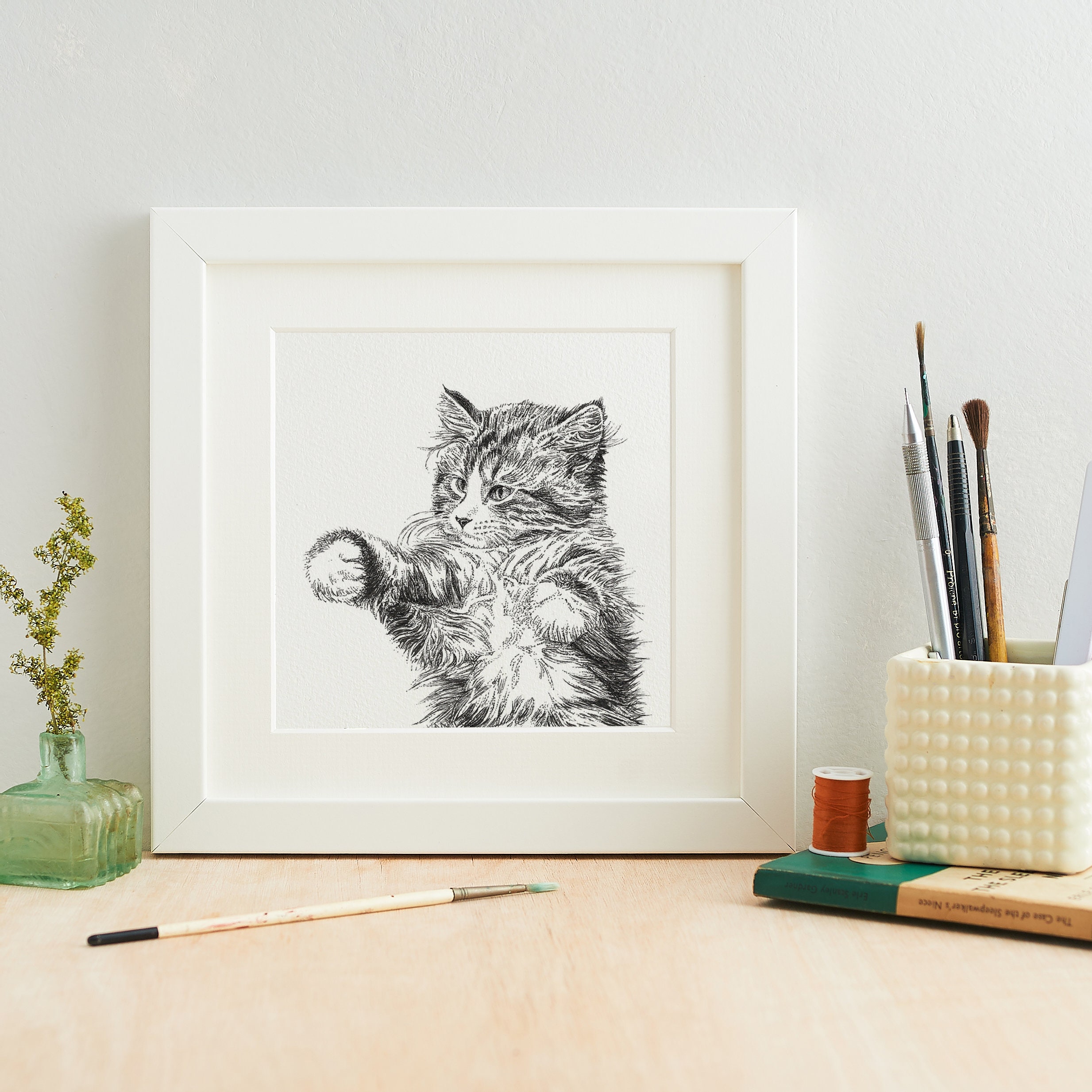 Personalised Pen and Ink Pet Portrait With Name - Etsy