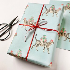 Bengal Cat Christmas Wrapping Paper | Cat Lover Gift Wrap image 2