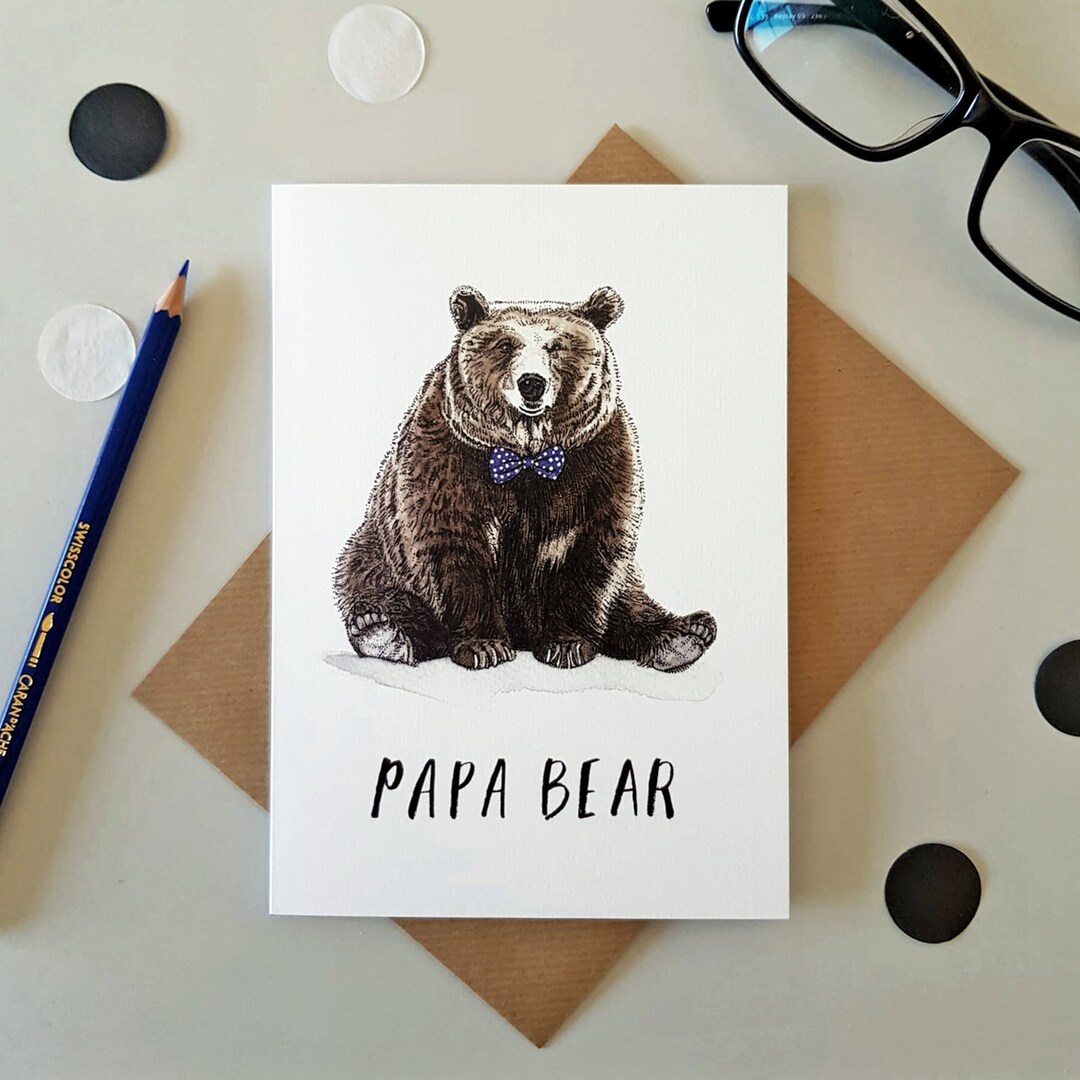 Papa Bear Father's Day Card - Etsy