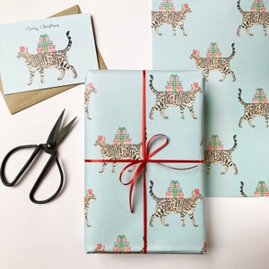 Bengal Cat Christmas Wrapping Paper | Cat Lover Gift Wrap image 3