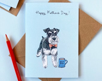 Grey Schnauzer Dog Father's Day Card